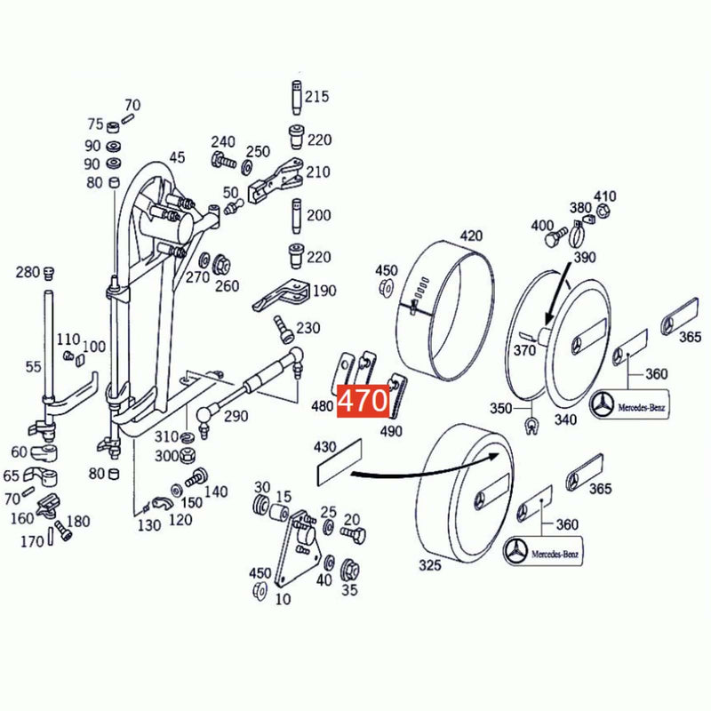 Rear Door Spare Wheel Carrier Lock Cylinder for Mercedes W463 G-Class 2002-2011