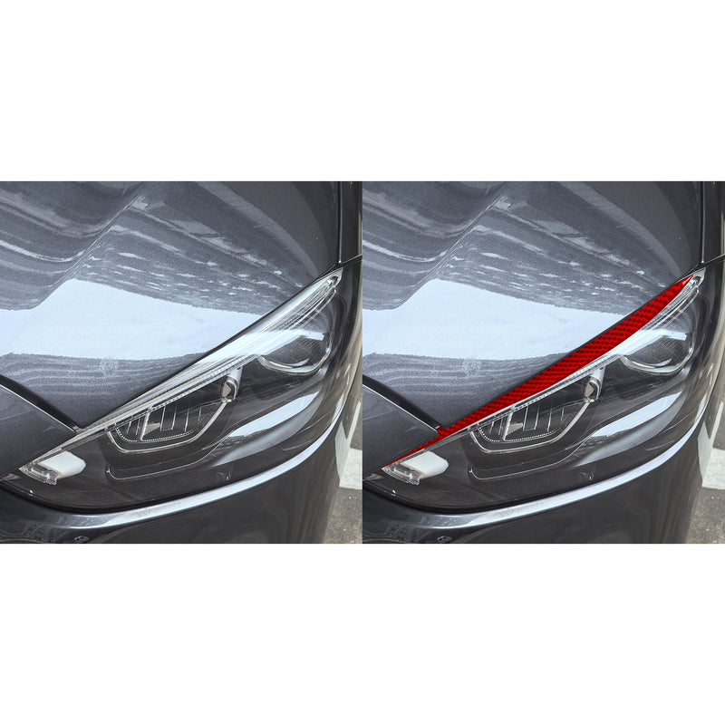 WXZOS Genuine Carbon Fiber Headlight Eyebrow Trim for Mercedes W206 C-class 2022-2024