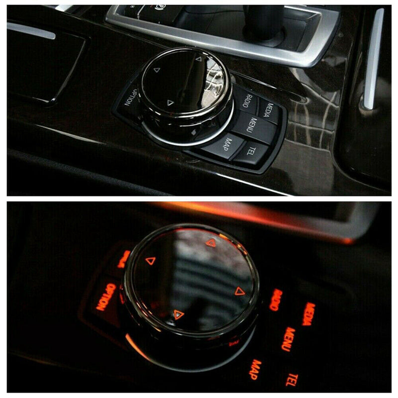 7 Button ABS Ceramic IDrive Multi-Media Knob Cover Trim for BMW 2010-2014 X1 E84