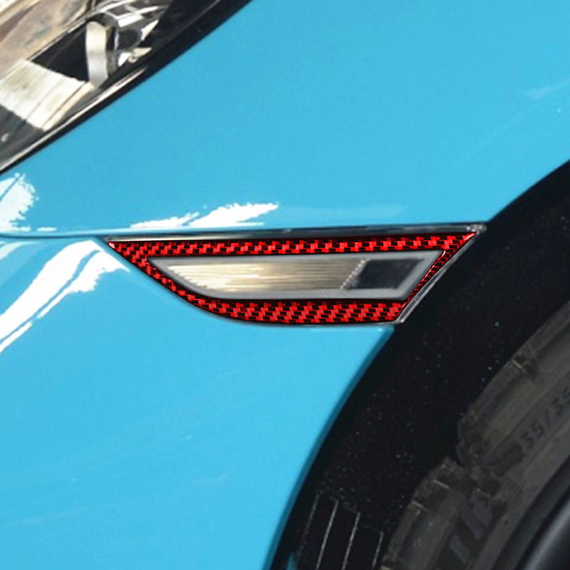 WXZOS Carbon Fiber Side Marker Light Trim for Porsche 718 Cayman 982 2017-2025