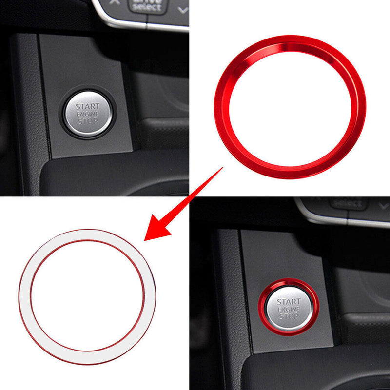 Anello coperchio pulsante rosso interruttore motore Start Stop per Audi Q5 Q7...