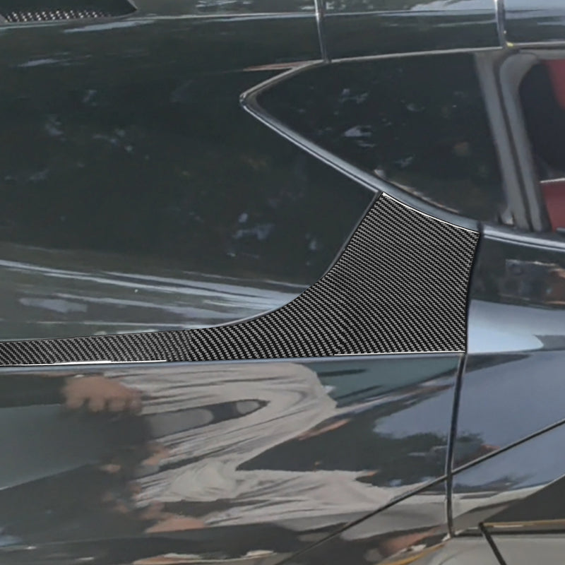 WXZOS Genuine Carbon Fiber Door Body Side Trim for Chevrolet Corvette C8 2020-2024
