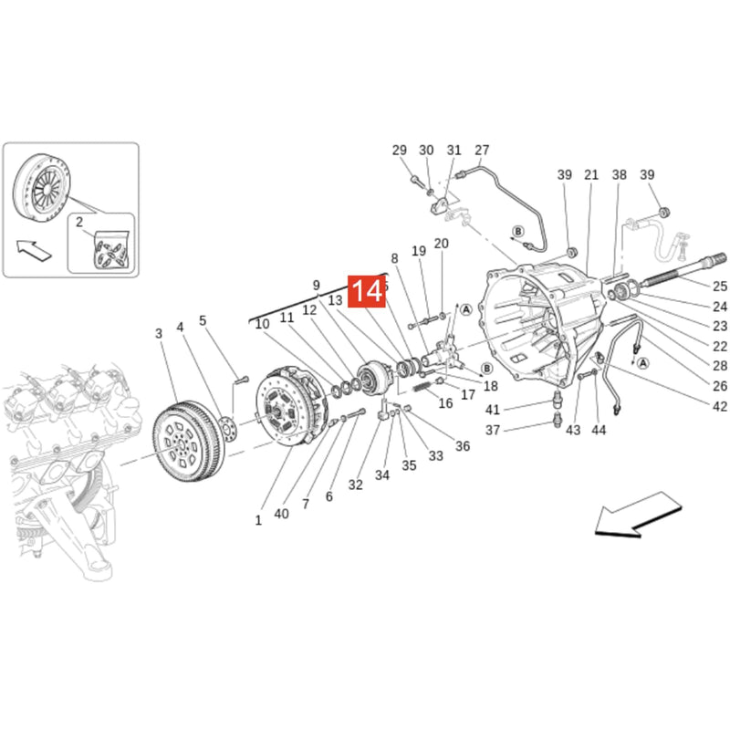 Transmission Shaft Pilot Bearing Seal Kit for Maserati Quattroporte 2005-2012