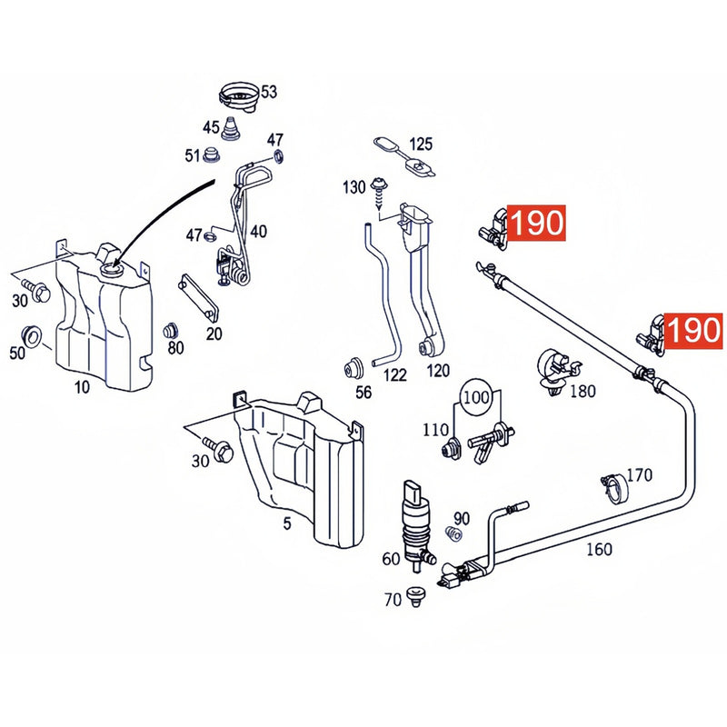 Front Windshield Washer Nozzle for Mercedes-Benz W203 C-Class 2003-2006