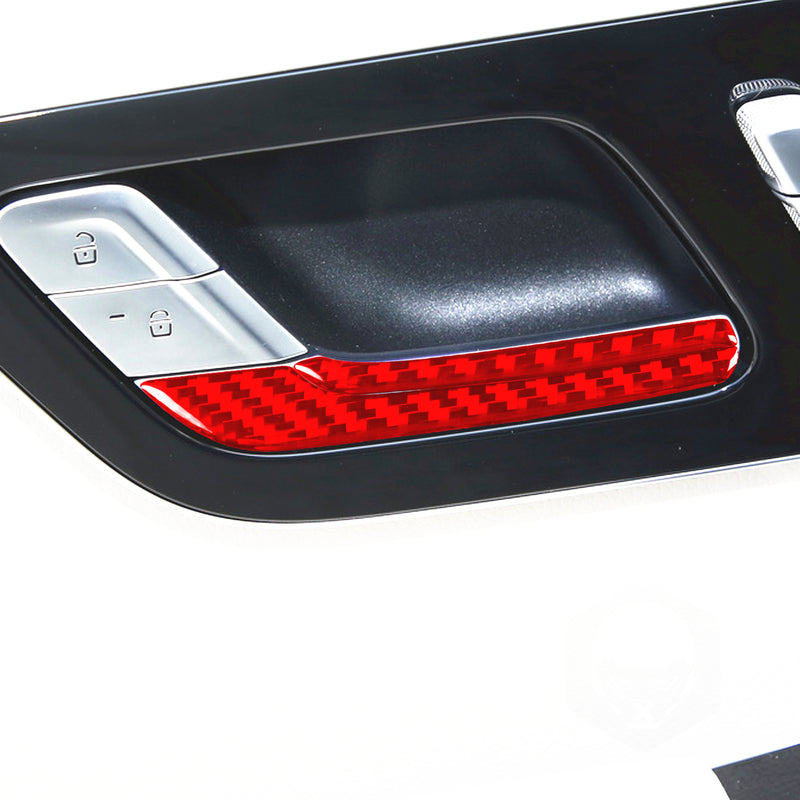 WXZOS Genuine Carbon Fiber Inner Door Handle Trim for Mercedes W223 S-class 2021-2024
