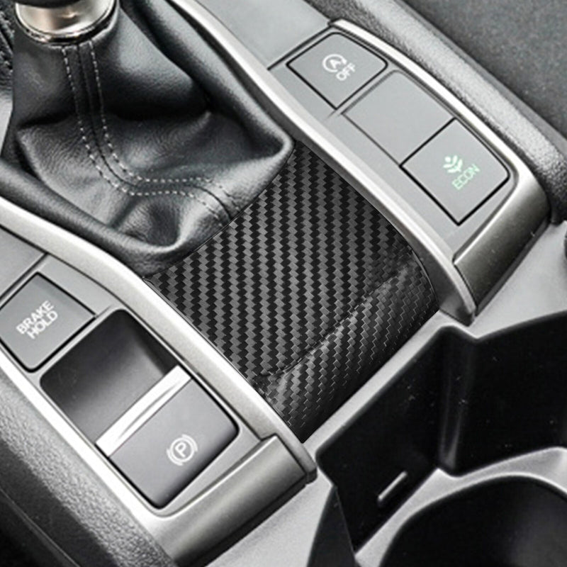 Car Genuine Carbon Fiber Gear Shift Knob Panel Trim for Honda Civic (MT) 2016-20