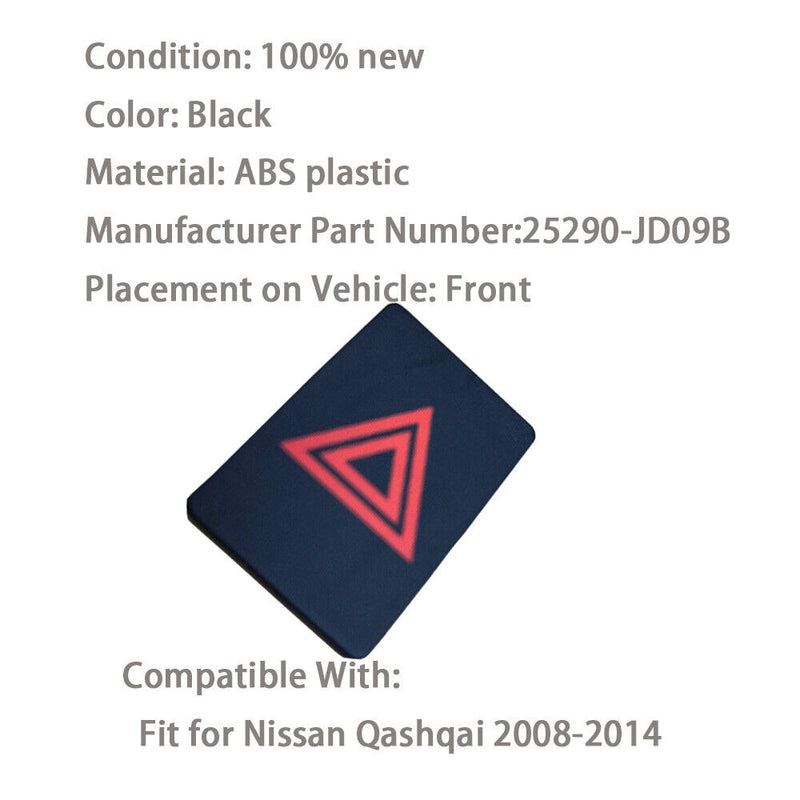 Emergency Hazard Light Switch for Nissan Qashqai 2008-2014