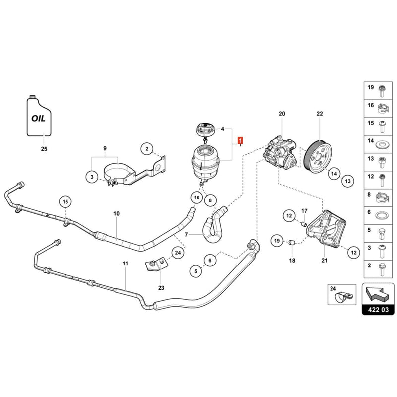 Power Steering Reservoir Fluid Tank for Lamborghini Aventador LP700 2012-2018