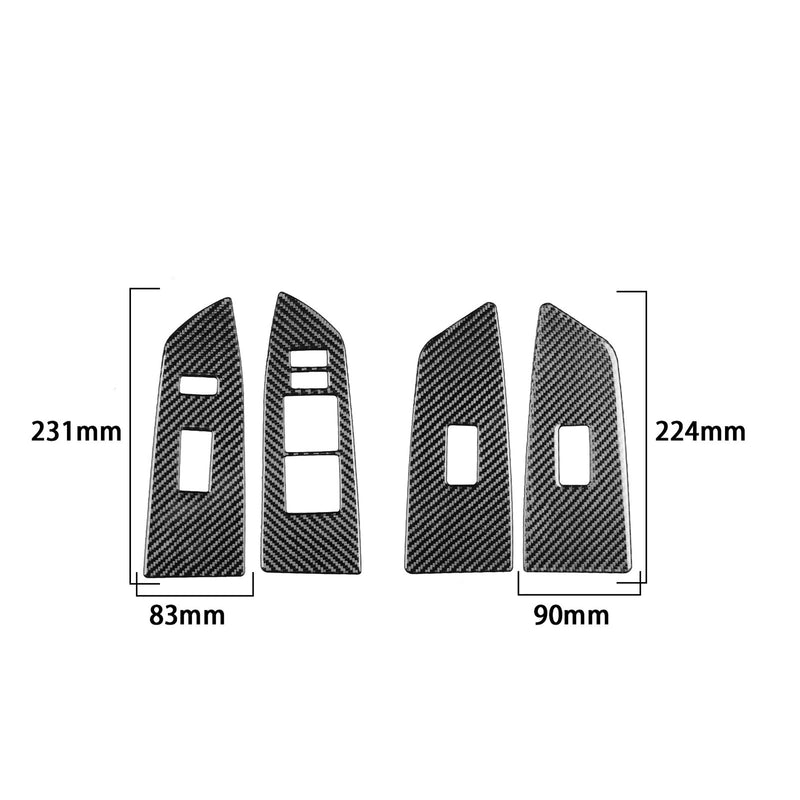 WXZOS Genuine Carbon Fiber Door Window Switch Panel Trim for Toyota Tundra 2007-2013