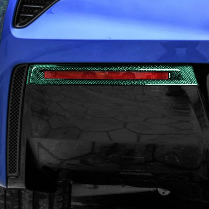 WXZOS 1SET Carbon Fiber Rear Bumper Light Trim for Chevrolet Corvette C7 2014-2019