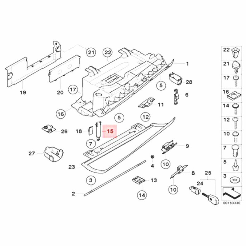 Glove Compartment Box-Strut Damper for BMW 5Series E60 525i 530i 540i 2002-2009