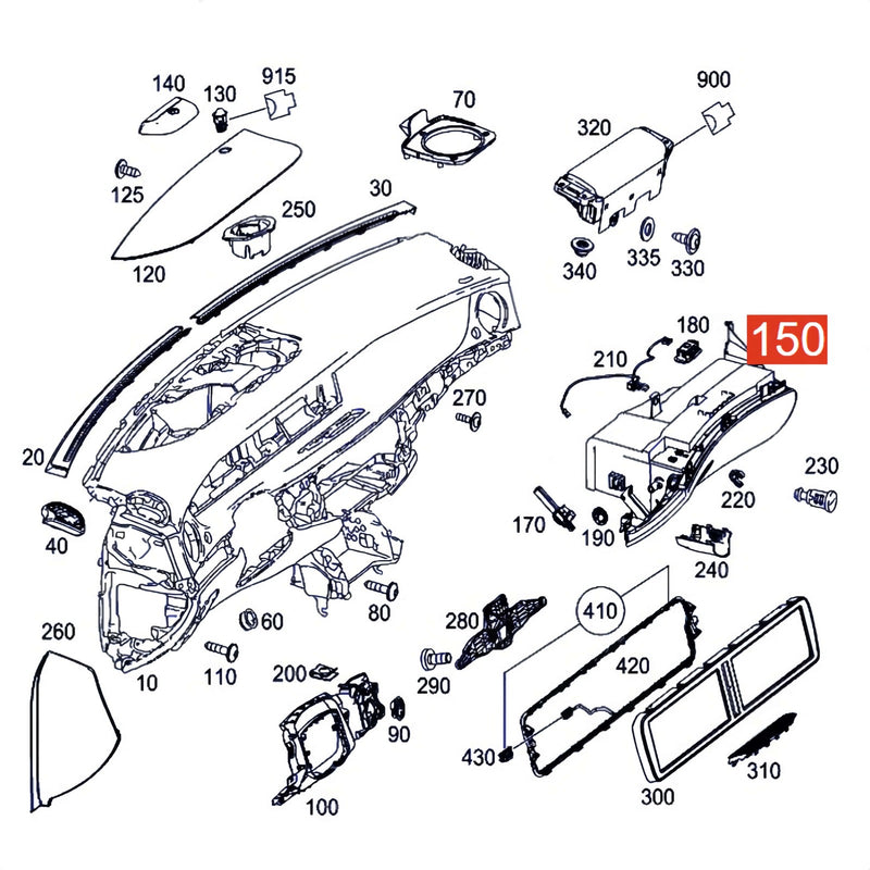 WXZOS Glove Box Compartment Lock Latch Lid Handle for Mercedes W222 S-Class 2014-2020