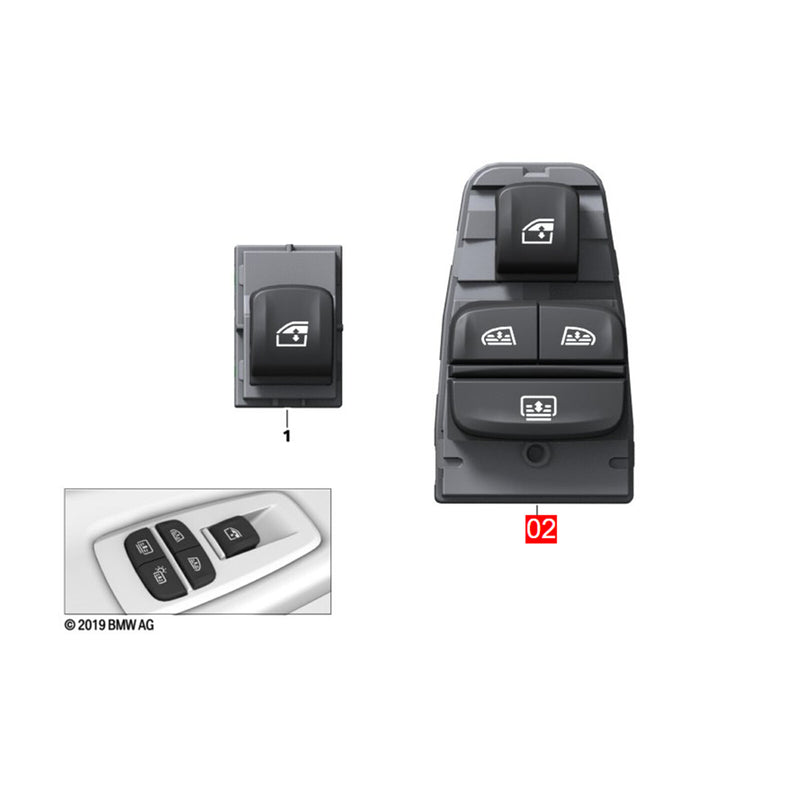 WXZOS 4+4Pin Rear Power Window&Sunshade Switch for BMW 8series G16 4Door 2018-2021