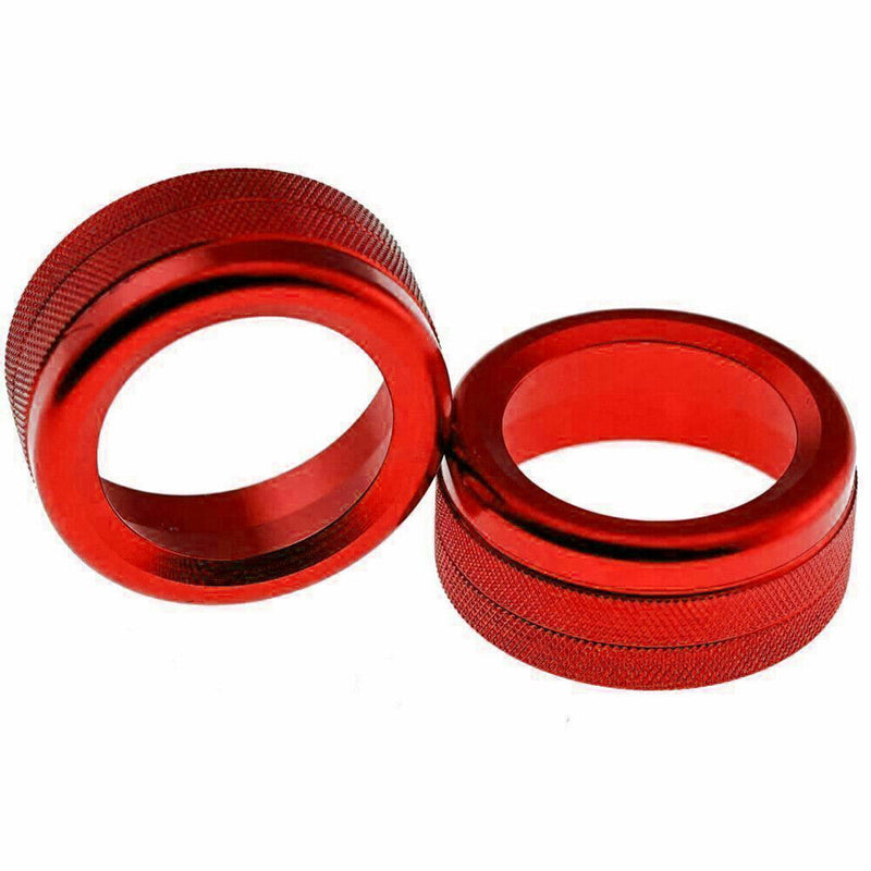 2x Red Volume Radio Knob Covers For Porsche 911 Cayenne Macan 718