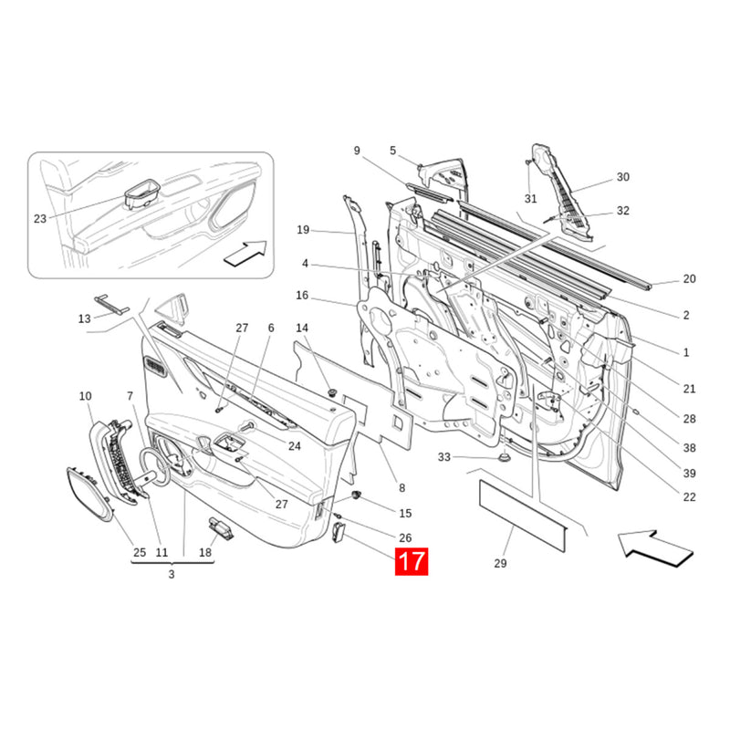 WXZOS Front Door Dome Light for Maserati Quattroporte (M156) 2013-2020