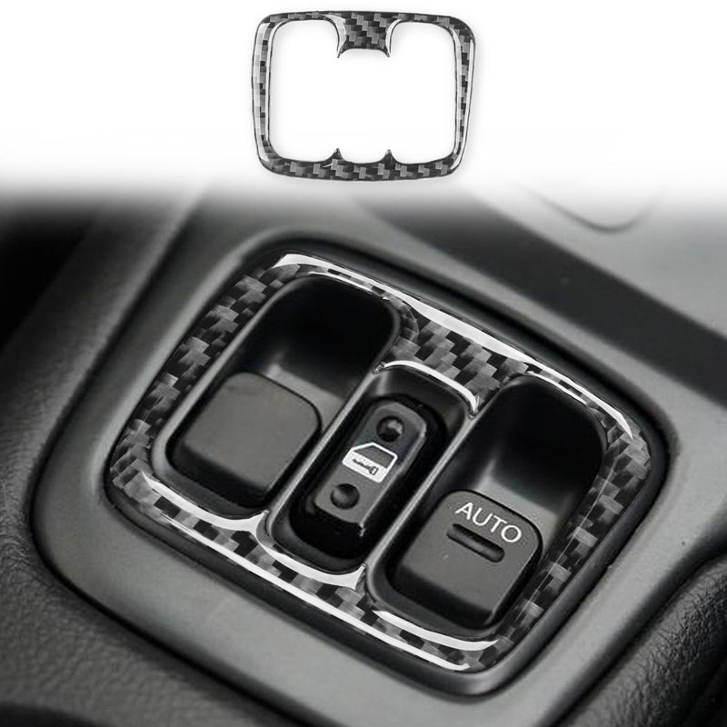 WXZOS Genuine Carbon Fiber Power Window Switch Panel Trim for Toyota Celica 2000-2005