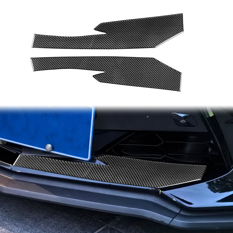 WXZOS Genuine Carbon Fiber Front Lip Spoiler Trim for Chevrolet Corvette C8 2020-2024