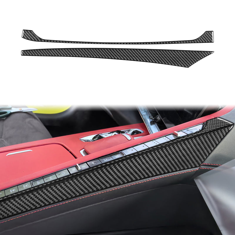 WXZOS Carbon Fiber Center Console Side Panel Trim for Chevrolet Corvette C8 2020-2024