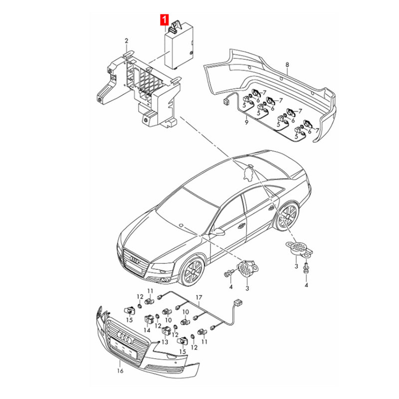 WXZOS PDC Parking Aid Assist Control Module Unit for Audi A6 C7 S6 A7 S7 2012-2014