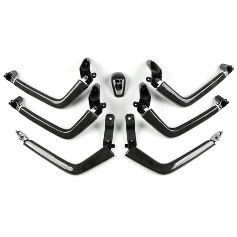 1SET Carbon Fiber Inner Door Handle Center Armrest for Porsche Cayenne 2018-2023