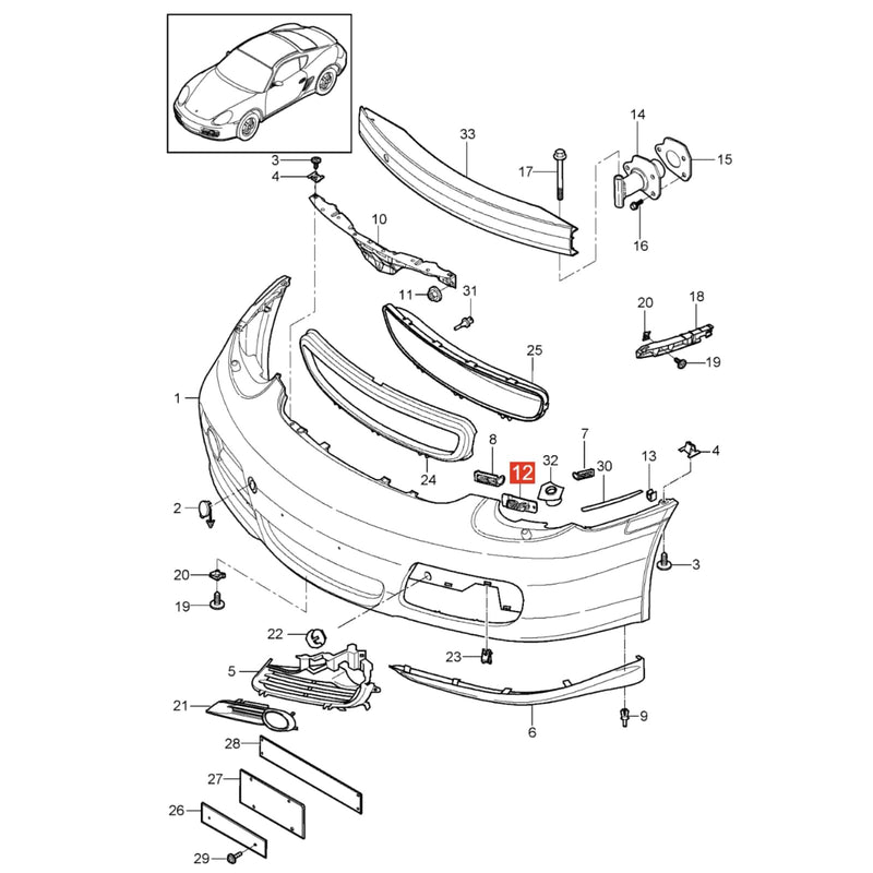 WXZOS Front Bumper Bracket Fastener Retainer Clip for Porsche Cayman (987) 2006-2012