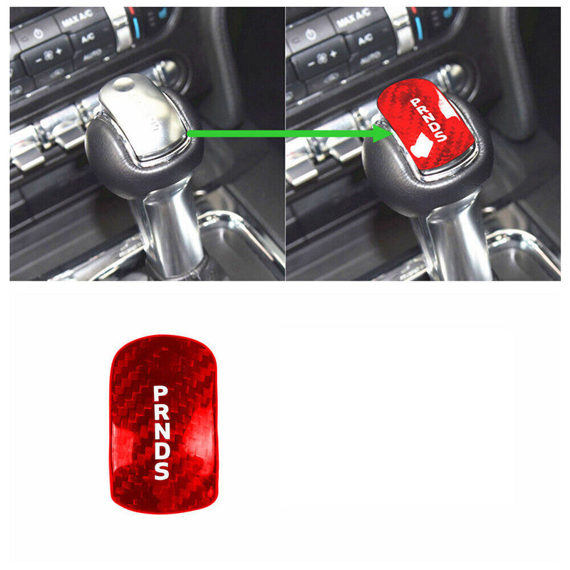 Vendo Guarnizione Pomello Cambio Rosso in Fibra di Carbonio per Ford...