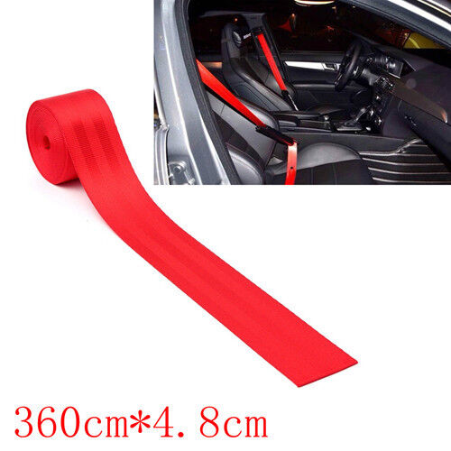 Red 4.8cm Auto Racing Car Harness 3 Point Front Safety Retractable Seat Belt HOT