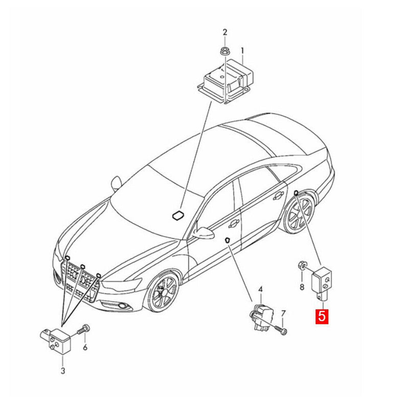 Rear Crash Impact Sensor 4H0959643 for Audi RS6 (4GD) 2016-2018 RS7 2014-2017