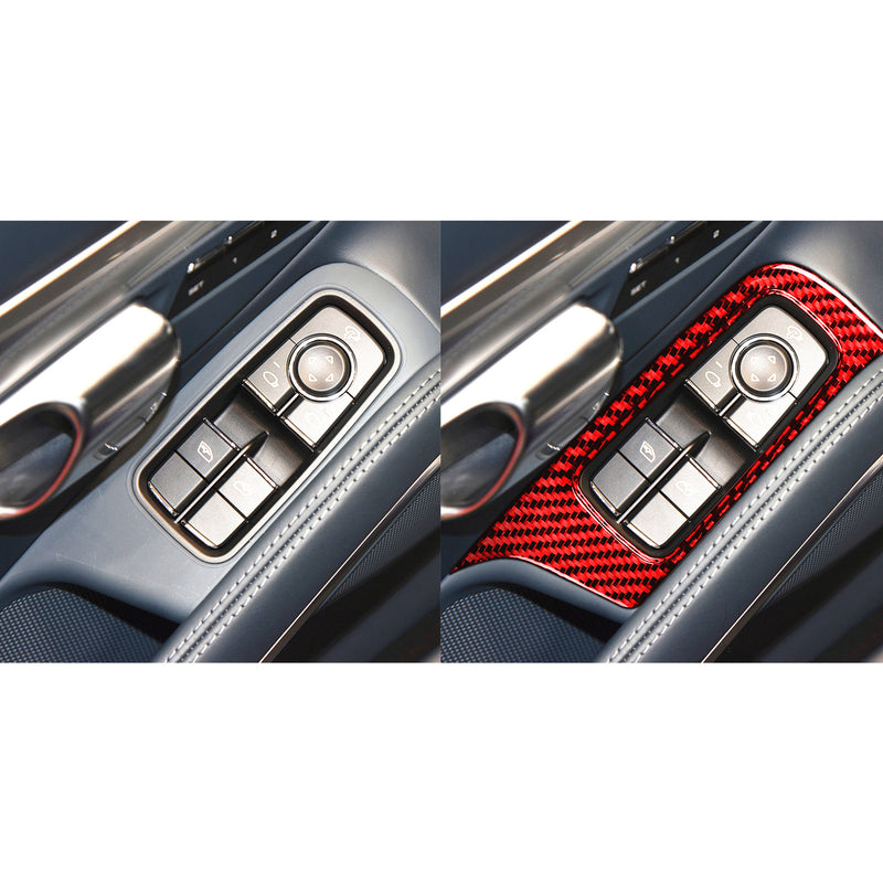 WXZOS Genuine Carbon Fiber Power Window Switch Trim for Porsche 718 Cayman 2017-2025
