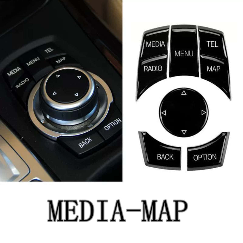 WXZOS Piano Black IDrive Multi-Media Switch Button Cover for BMW E84 X1 2013-2016