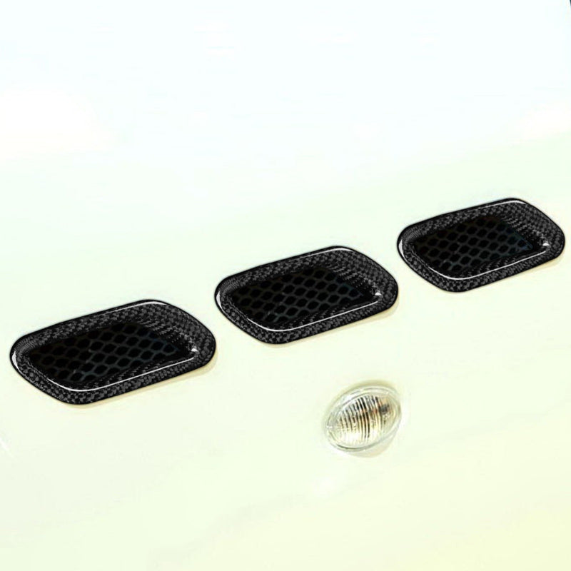 WXZOS Car  Carbon Fiber Side Fender Vent Trim for Maserati GranTurismo (M145) 2009-19