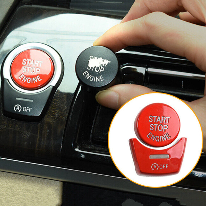 Red Engine Start Stop Button Cover Kit for BMW 5Series F10 F11 F07 GT 2010-2016