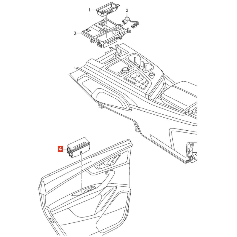 WXZOS Rear Door Ashtray Assy w/Insert Liner for VW Touareg 2012-2018