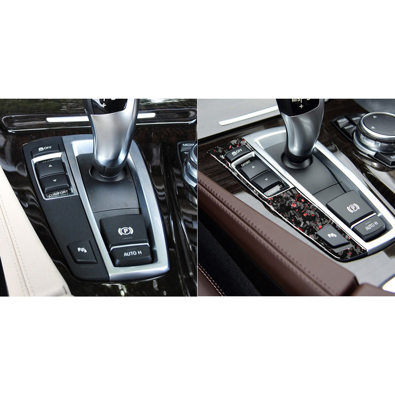 WXZOS Genuine Carbon Fiber Gear Shift Lever Panel Trim for BMW F10 5series 2011-2017
