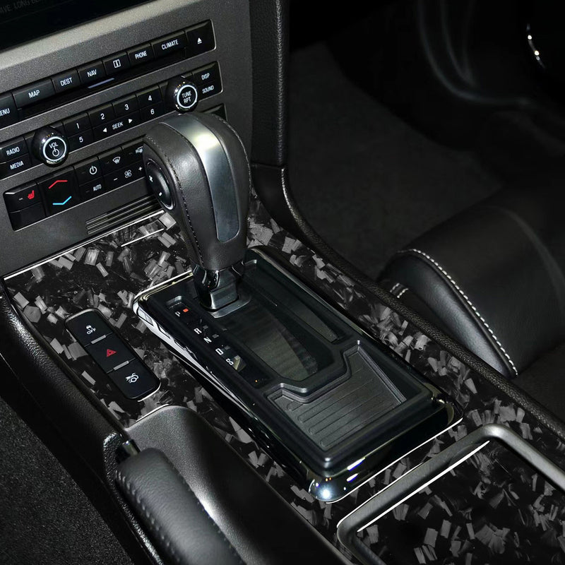 WXZOS Genuine Carbon Fiber Center Console Panel Trim for Ford Mustang 2009-2013