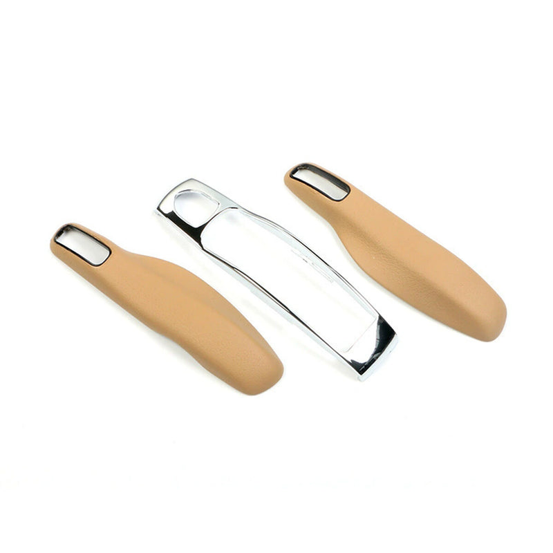 WXZOS Genuine Leather Smart Remote Key Fob Shell Replace for Porsche Cayman 2013-2016