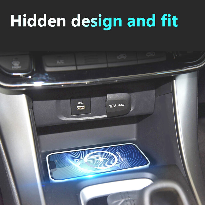 WXZOS Center Console Phone Wireless Fast Charging Pad for Hyundai ix35 2018-2019