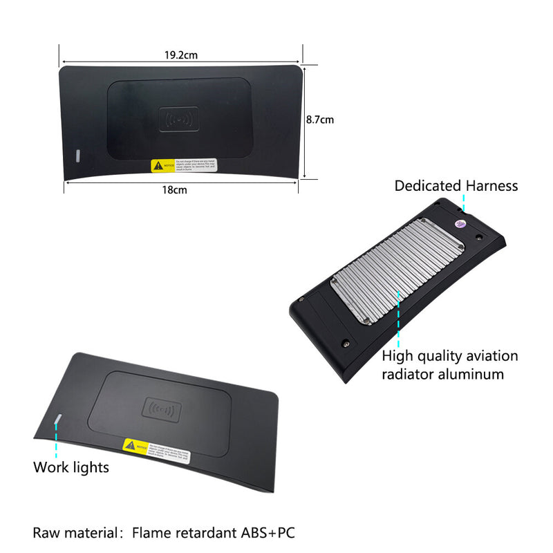 WXZOS Center Console Wireless Fast Charging Pad for Renault Megane 2015-2018