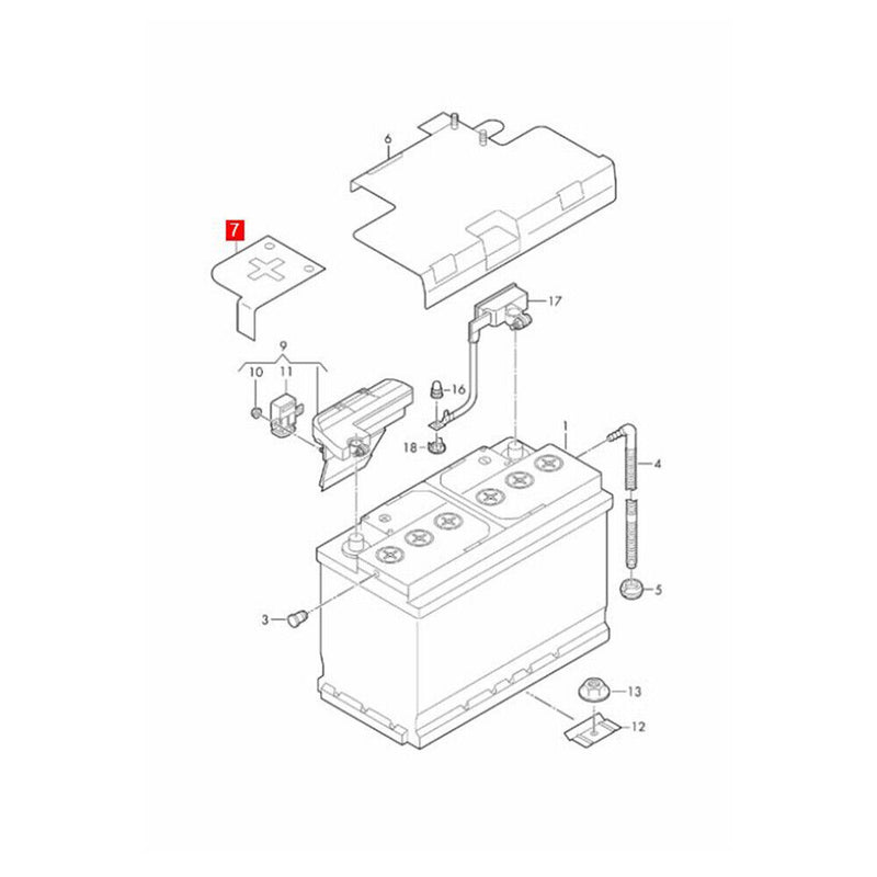 Positive Battery Upper Cap for Audi A7 Sportback 2019-22 Q5 Sportback 2018-2020