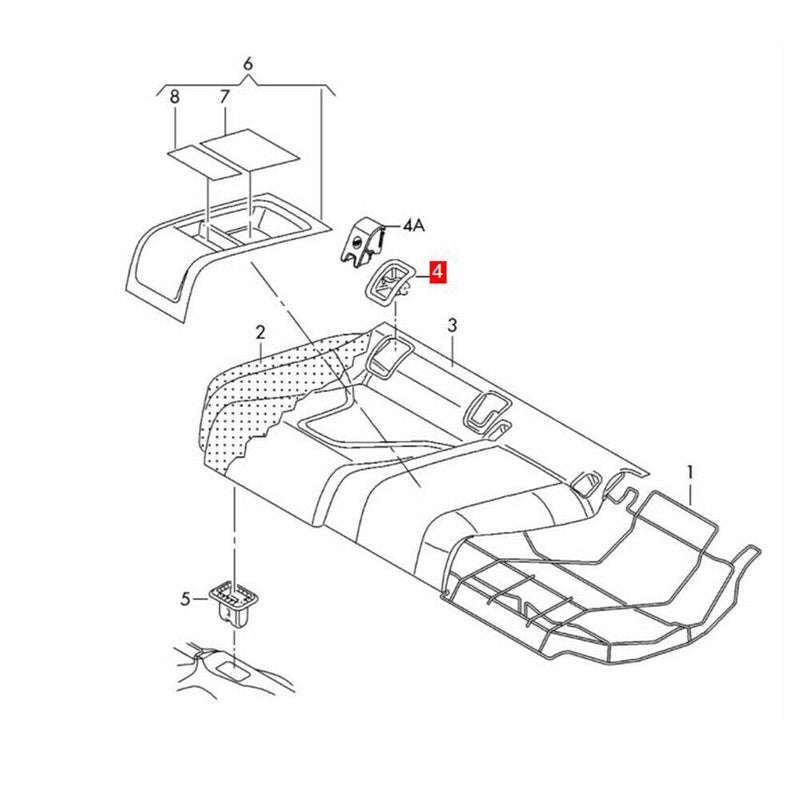 Black Rear Seat ISOFIX Trim Bezel Cover 4G8887233 for Audi 2012-18 A6 C7 A7 S6