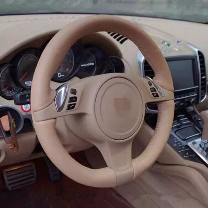 Authentic Leather Steering Wheel Protective Cover for Porsche Panamera 2010-2016