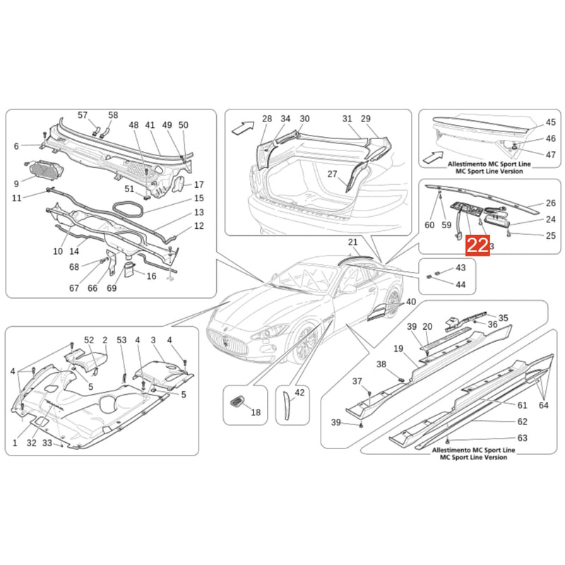 WXZOS Car Rear Trunk Liftgate Lid Handle Switch for Maserati GranTurismo(M145) 2008-17