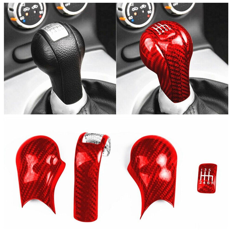 Genuine Carbon Fiber Gear Shift Knob Handle Cover Fit for Nissan 350Z 2003-2009