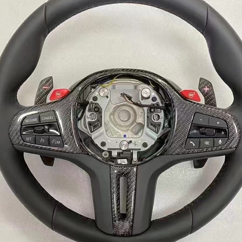 WXZOS Carbon Fiber Steering Wheel Shift Paddle Shifter for BMW 2Series G42 2020-2024