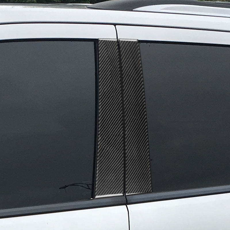 WXZOS Genuine Carbon Fiber  Exterior Door B-pillar Trim for Dodge Durango 2011-2019