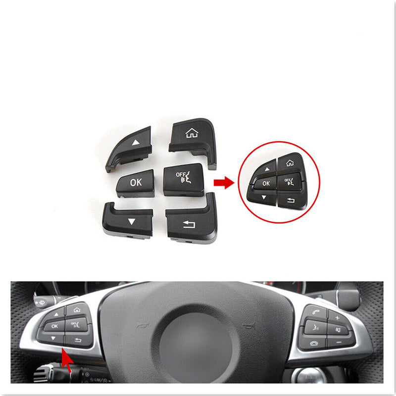 Black Steering Wheel Switch Button Cover Repair Kit for Benz 2014-2018 W205 C'