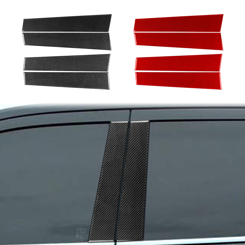WXZOS Genuine Carbon Fiber  Exterior Door B-pillar Trim for Dodge Durango 2011-2019