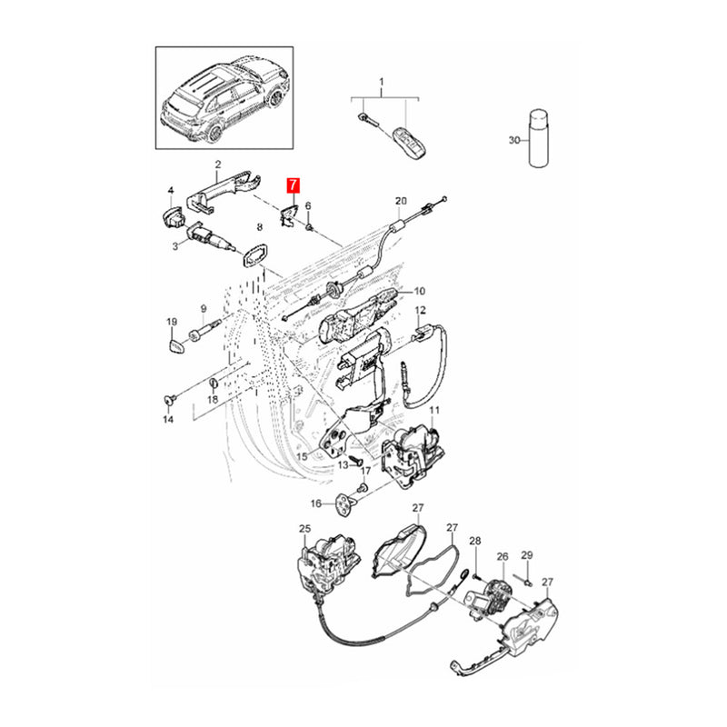 WXZOS 1PC Exterior Door Handle Gasket for Porsche Cayenne (92A) 2011-2017