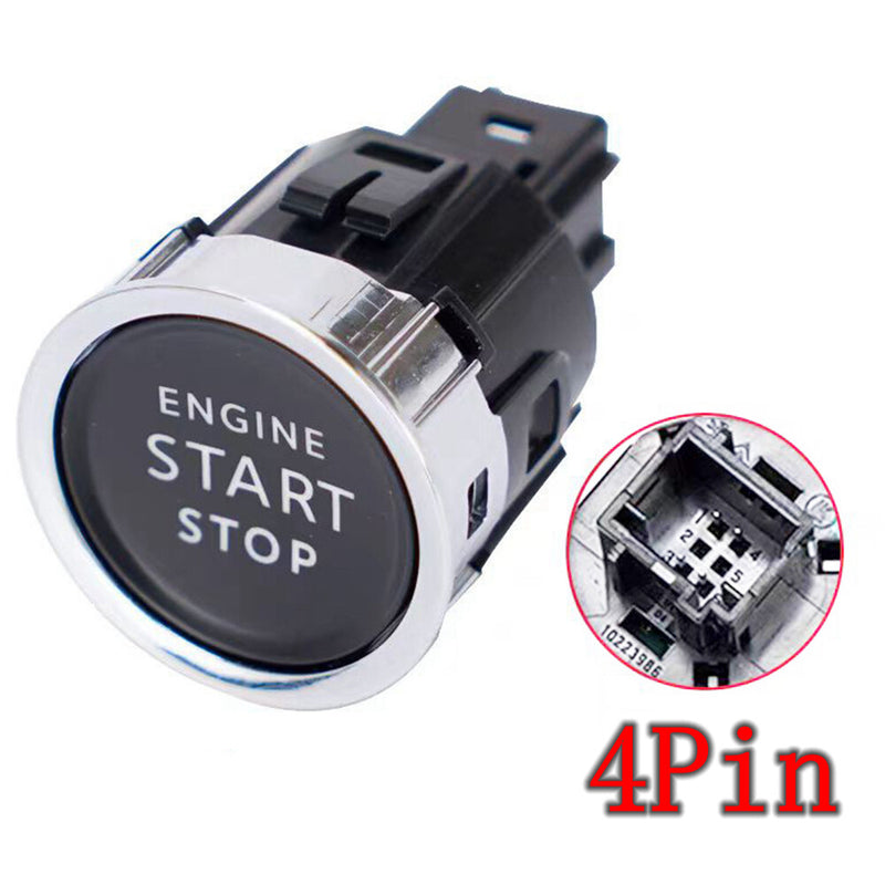 WXZOS 1PC 4Pin Engine Start Stop Switch Black Ignition Button for Peugeot 508 2011-17