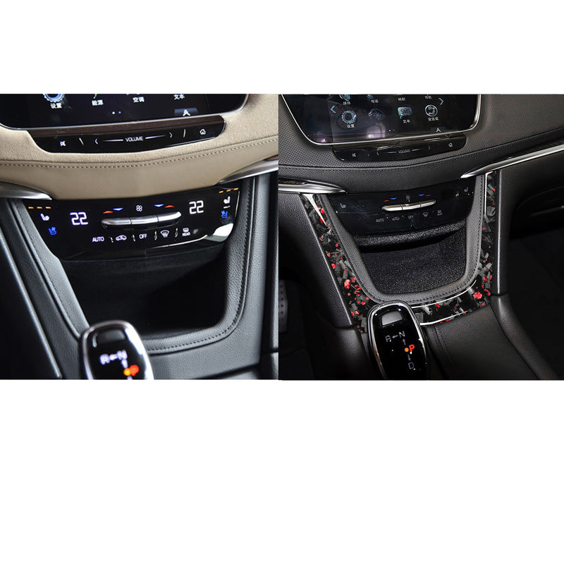 WXZOS Genuine Carbon Fiber Dashboard Center Console Trim for Cadillac XT5 2016-2017